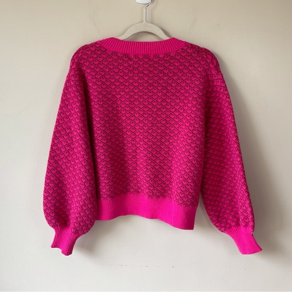 Cider Knit Check Round Neckline Cardigan Size OXL NWT - Picture 4 of 10